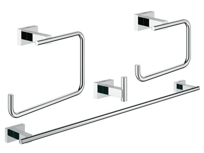 Grohe, GROHE Bad-Set Essentials Cube Chrom, 4, GROHE Badezimmer-Set Essentials Cube Chrom, 4 in 1
