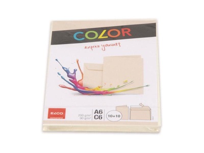 Elco, ELCO Doppelkarte mit Couvert Color A6/C6, Couvert/Karten C6/A6 Color cha