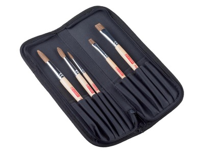 Talens, Talens Pinsel-Set Aquarell mit, Talens Aquarellpinsel mit Organizer, 5 Stück