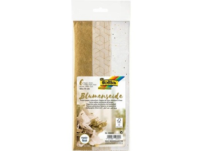 folia, Folia Seidenpapier Mix Gold, Mediengewicht, Folia Blumenseide Mix Gold | 50 × 75 cm