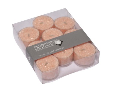 Herzog Kerzen AG, Herzog Kerzen AG Herzog Kerzen AG Teelichter, Herzog Kerzen AG Teelichter Kristallo Ø 4 cm 9 Stück, Lachs