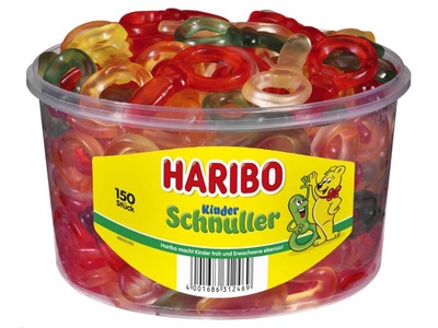 HARIBO, Kinderdauerlutscher von Haribo, 1,2 kg, Haribo Kinder Schnuller 150 Fruchtgummi-Schnuller