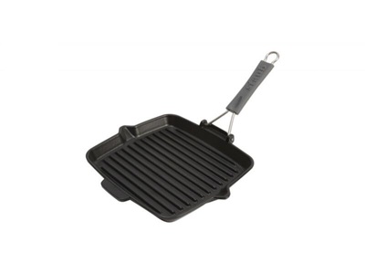 STAUB, 1x Grillpfanne schwarz quadratisch, 24x24cm, Grillpfanne schwarz quadratisch, 24x24cm