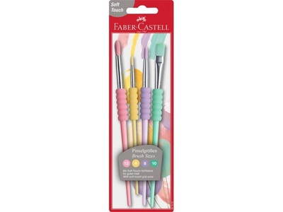 Faber-Castell, Faber-Castell Pinsel-Set, FABER-CASTELL Pinsel Set 481620 Pastel, soft grip BK 4 Stk.
