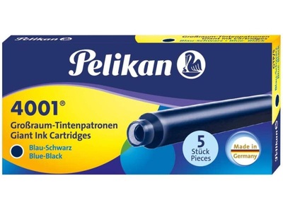 Pelikan, Pelikan Tintenpatrone GTP/5 Blau/Schwarz, Pelikan Tintenpatronen 4001® 5er Set Großraum-Patronen, Blau-Schwarz
