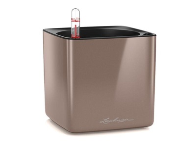 Lechuza, Lechuza Pflanzentopf CUBE Glossy Braun, Lechuza Pflanzentopf CUBE Glossy Braun