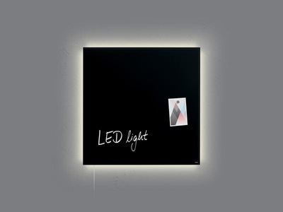 Sigel, Sigel Glassboard LED artverum Schwarz, Sigel Glas-Magnetboard, LED, schwarz, 480mm x 480mm x 15mm, GL400