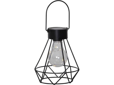 Best Season, LED-Solar-Dekolaterne Eddy mit Käfig-Schirm, Star Trading Gartenlicht Solar Eddy, Schwarz