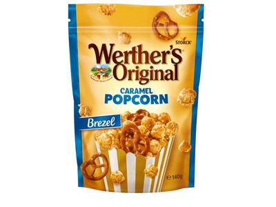 Werther´s Original, Werther´s Original Popcorn Meersalz&Brezel - 1 x 140 g, Werther's Original Caramel Popcorn Brezel 140g