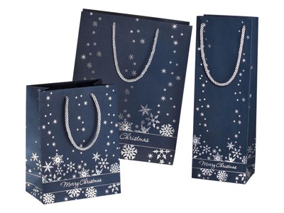 Sigel, Sigel Geschenktasche Silver Snowflakes Set, SIGEL Geschenktasche Silver GT110 Snowflakes,260x330x125mm 3 St.