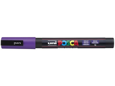 UNI, Uni Marker POSCA 0.9-1.3 mm Violett, Farbe, uni-ball Posca Marker, 0,9-1,3mm, violett, Rundspitze, PC3M violett