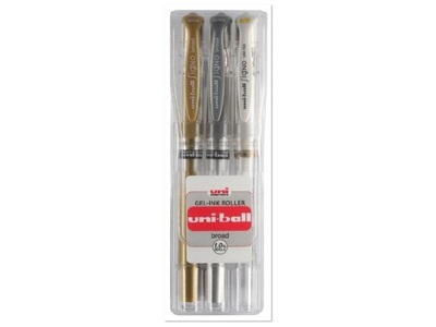 UNI, Uni Roller UNIBALL SIGNO Broad GS 1 mm 3, uni-ball Signo Broad, 1mm, UM153GS.3C, (Etui, 3 Farben)