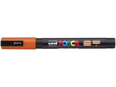 UNI, Uni Marker POSCA 0.9-1.3 mm Orange, Farbe, uni-ball Posca Marker, 0,9-1,3mm, orange, Rundspitze, PC3M orange