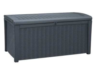 Keter, Rattan-Kissenbox wetterfest Keter Borneo anthrazit, Keter Gartenbox »416 L Gartenbox«