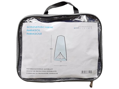 CONFORAMA, Schutzhülle für Sonnenschirm COVER UMBRELLA 200CM grau, Schutzhülle Sonnenschirm PROTEGE