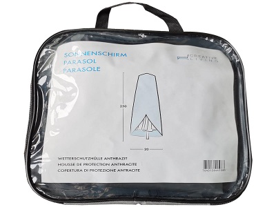 CONFORAMA, Schutzhülle für Sonnenschirm COVER UMBRELLA 250CM grau, Schutzhülle Sonnenschirm PROTEGE