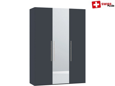 CONFORAMA, Schrank RAPPERSWILL 3 Schwingtüren grau
