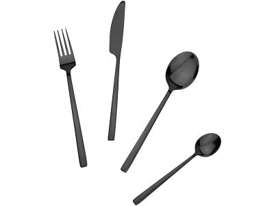 CONFORAMA, Besteck-Set SANNA 24-teilig grau, schwarz