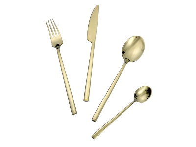 CONFORAMA, Besteck-Set SANNA 24-teilig grau, goldfarben