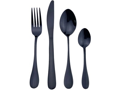 CONFORAMA, Besteck-Set MONA 24-teilig grau, schwarz