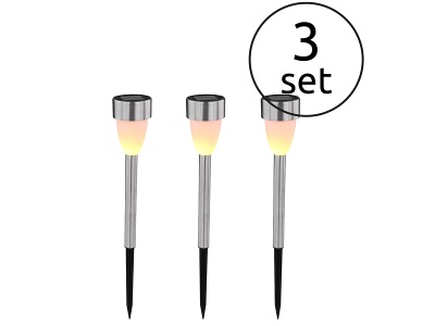 CONFORAMA, Solarpoller LED BORNE LED 36.5cm 0W weiss, Solarleuchte, ø: 55mm, H: 365mm, 3er Set