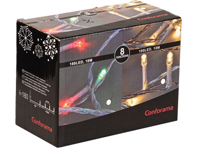 CONFORAMA, Lichtergirlande HIRMA 18m mehrfarbig
