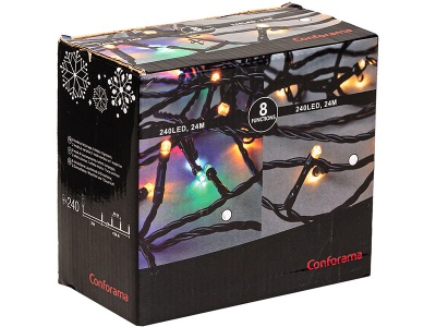 CONFORAMA, Lichtergirlande HIRMA 24m mehrfarbig