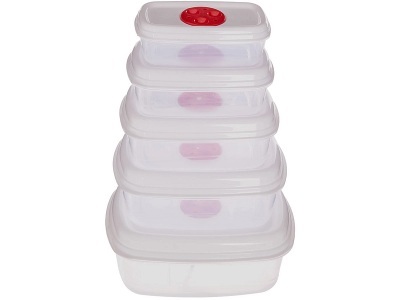CONFORAMA, Konservierungsdose WAVE 0.47L weiss, rot, Konservierungsdosen-Set WAVE 0.47 L weiss