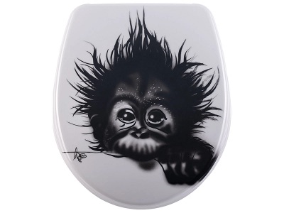 Diaqua, DIAQUA WC Sitz MONKEY NICE, diaqua® WC-Sitz »Monkey mit Absenkautomatik, Weiss/Schwarz«