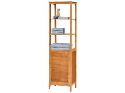 CONFORAMA, Badezimmer-Aufbewahrungssäule SANYA Braun