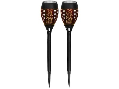 mutoni light, Solarleuchte Kunststoff schwarz 36xLED, Set von 2 Solarleuchten LED TERI 9.5cm x 50cm 0.5W schwarz