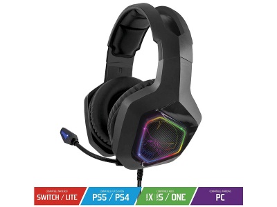SPIRIT OF GAMER, Gaming Headset Elite H50 mit LED Rainbow-Design, SPIRIT OF GAMER Kopfhörer ELITE H50 mit Kabel