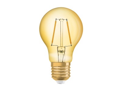 Osram, OSRAM LED-Lampe E27 2,5W 1906 ClassicA 2.400K gold, Osram Vintage 1906 LED E27 Birne Fadenlampe Gold 2.5W 220lm - 824 Extra Warmweiß | Ersatz für 25W