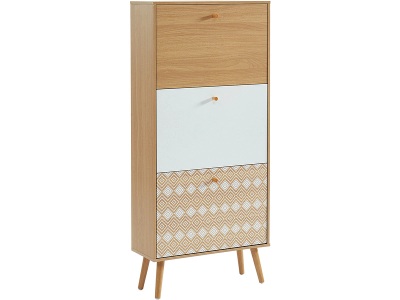 undefined, Schuhmöbel FLORENCE 18 Paar Schuhe 3 Türen 3 Klappen weiss