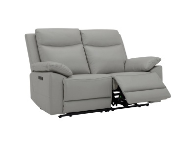 undefined, Sofa TREVISE 100% Leder hellgrau