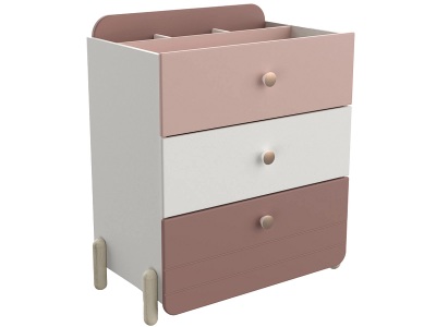 undefined, Kommode LUNA 3 Schubladen 72.8x40.9x81.6cm hellrosa, Demeyere GROUP Kombikommode »Jade«, Schublade mit Rollenauszügen, Runde Knopfgriffe mit Roségoldfarben-Finish