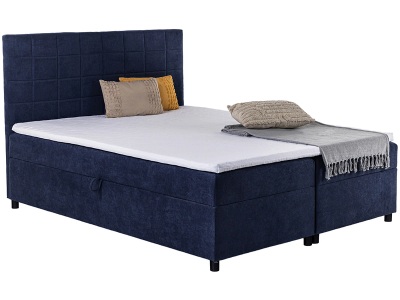 undefined, Boxspringbett OWEN dunkelblau 160x200cm halbfest