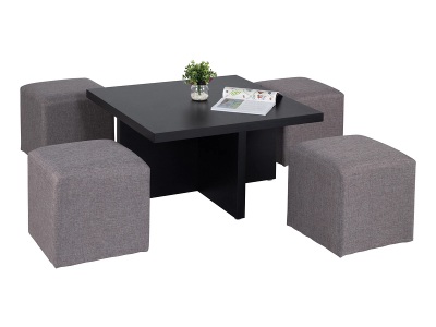 undefined, Salontisch PARTY 79x79x41cm schwarz, Couchtish PARTY 79x79x41cm schwarz