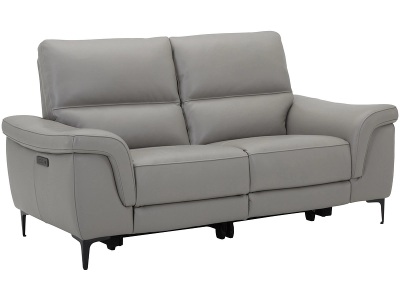undefined, 2er Sofa FLAT grau, 2er Sofa FLAT Echtleder grau