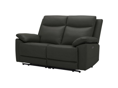 undefined, Sofa TREVISE 100% Leder schwarz, Sofa TREVISE Echtleder kohle