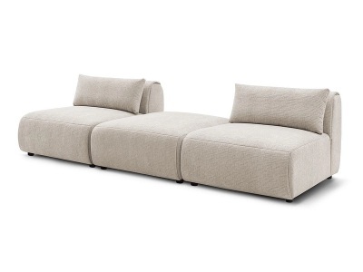undefined, 3er Sofa BOBOCHIC JEANNE Stoff mit Textur beige