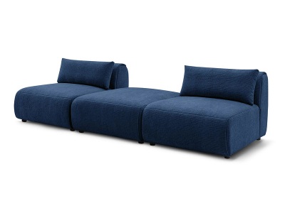 undefined, 3er Sofa BOBOCHIC JEANNE Stoff mit Textur dunkelblau