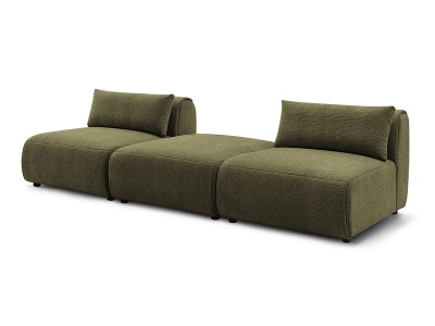 undefined, 3er Sofa BOBOCHIC JEANNE Stoff mit Textur grün