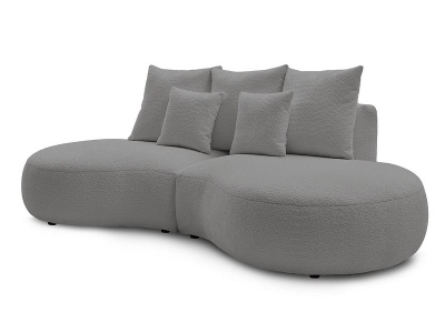 undefined, 3er Sofa BOBOCHIC SAINT-GERMAIN Boucle-Stoff hellgrau