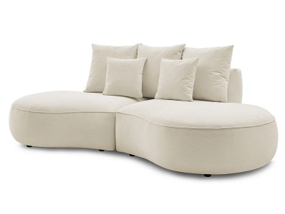 undefined, 3er Sofa BOBOCHIC SAINT-GERMAIN Stoff mit Textur beige