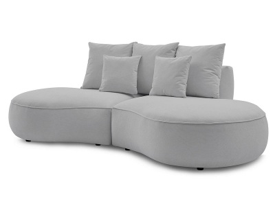 undefined, 3er Sofa BOBOCHIC SAINT-GERMAIN Stoff mit Textur hellgrau