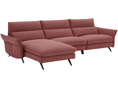 undefined, Ecksofa CAMPO DE FIORI HARIS 100% Leder rot, Ecksofa CAMPO DE FIORI HARIS Echtleder rot