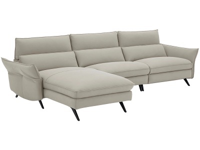 undefined, Ecksofa CAMPO DE FIORI HARIS 100% Leder grau, Ecksofa CAMPO DE FIORI HARIS Echtleder grau