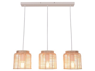 undefined, Hängelampe SAMIUI 18x120cm 3x40W holz, Hängelampe SAMIUI 18x120cm 3x40W holz