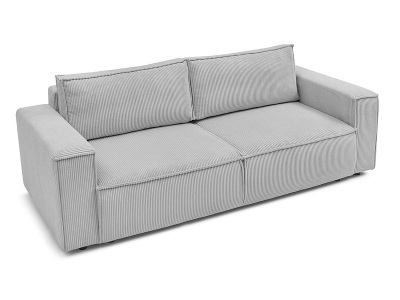 undefined, 3er Sofa BOBOCHIC NIHAD Cord-Stoff hellgrau